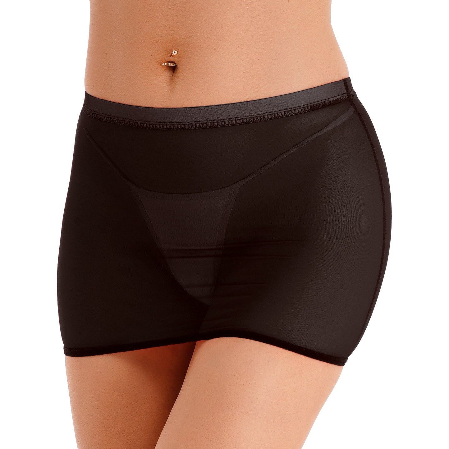 Women Sexy Night Club Pencil Skirts Solid Low Rise Stretchy Transparent Temptation Mini Micro Skirt Tight Package Hip Underskirt