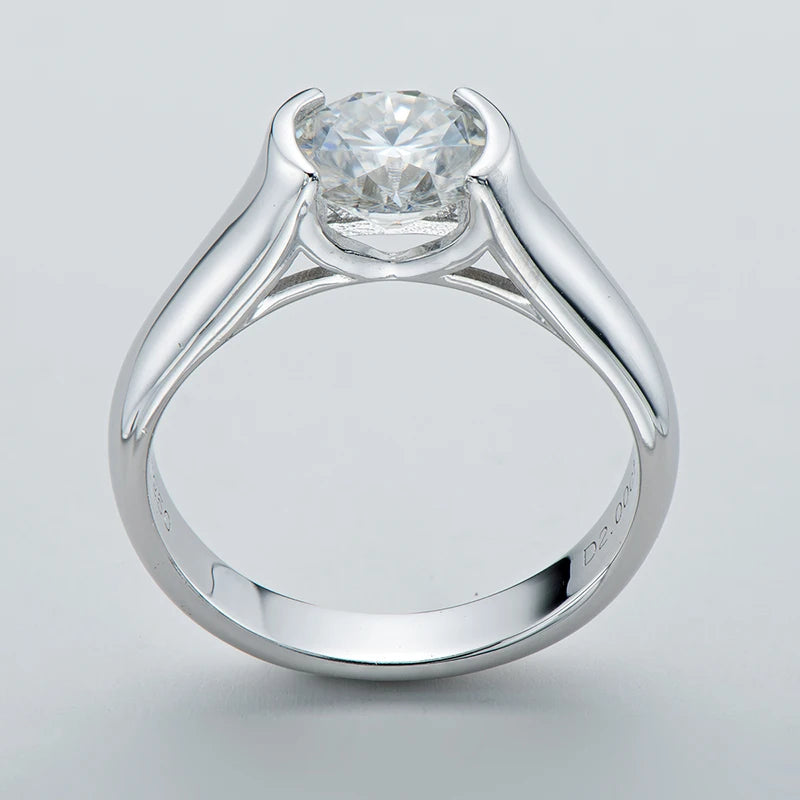 IOGOU 18K Gold Plated Engagement Rings 8mm 2.0carat D Color VVS1 Moissanite Diamond Rings for Women Men 100% Silver 925 Jewelry