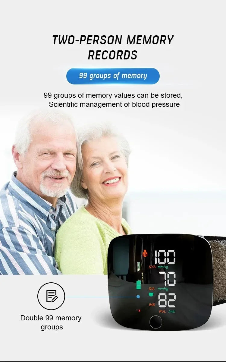 🖤 LINGKUN Wrist Blood Pressure Monitor,
LED Display | Fast Measurement | Digital Tensiometer | Heart Rate | USB Rechargeable