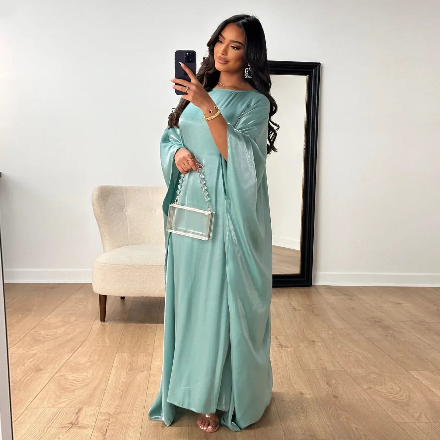 Shiny Butterfly Abaya Inside Belt Muslim Party Long Dress Summer Abayas for Women Dubai Luxury Turkey Islam Clothes Kaftan Robe