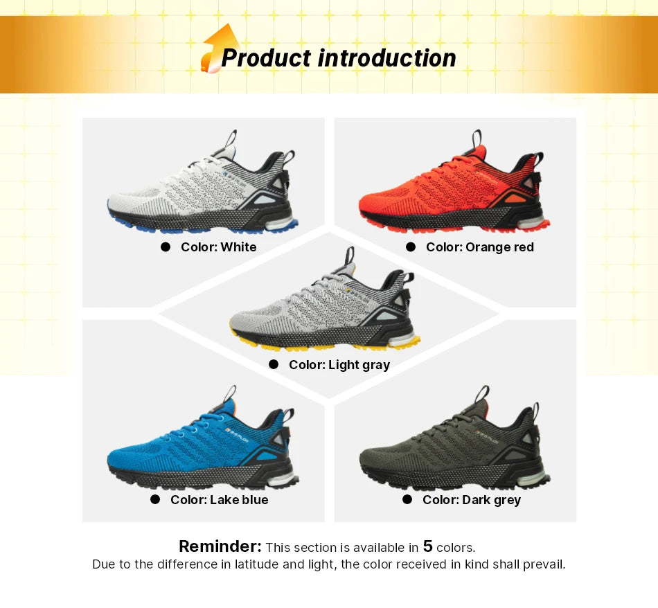 Baasploa Men Running Shoes Lightweight Sport Shoes for Men Mesh Breathable Casual Sneakers Non-Slip Outdoor 2023 New Arrival