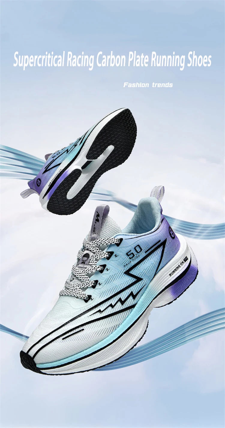 New Men's Sneakers Racing Carbon Plate Sports Running Shoes Light Anti-Slip Professional Track Field Training Shoes Tennis Shoes