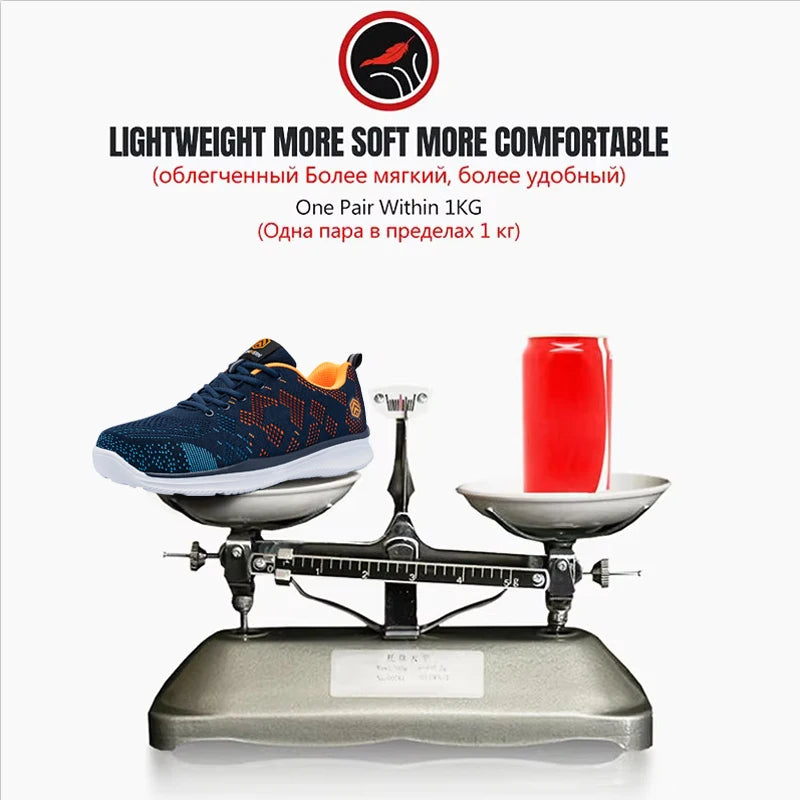 LARNMERN Safety Shoes for Men Puncture Proof Steel Toe Work Shoes Anti-slip Construction Sneakers