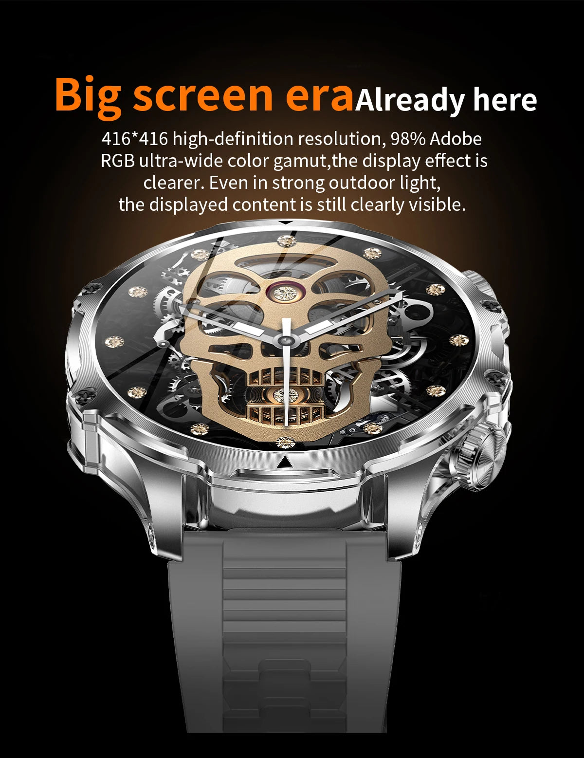 LIGE New 1.9" AMOLED 416*416 Screen Smart Watches Flashlight Outdoors Sports Fitness Tracker 700mah Large Battery Men Smartwatch