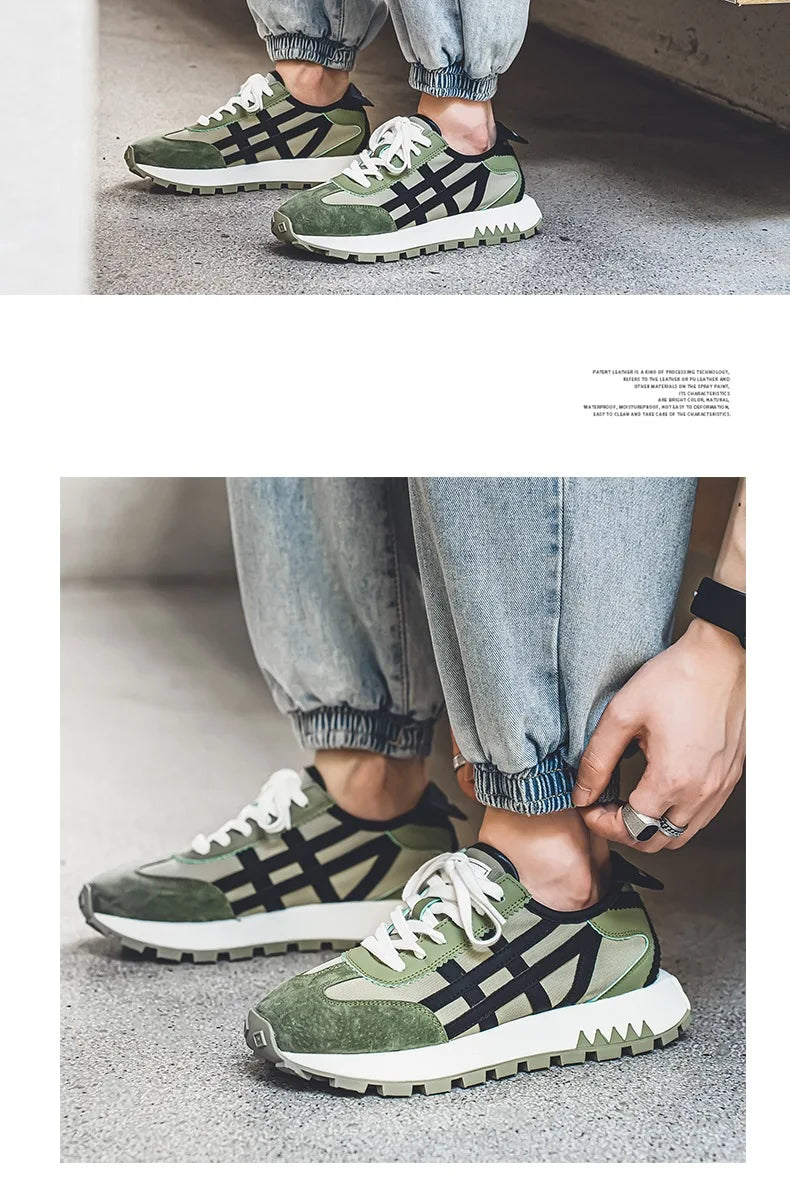 New men's trendy versatile casual sports shoes, men's thick-soled lightweight non-slip breathable trendy shoes кроссовки мужские