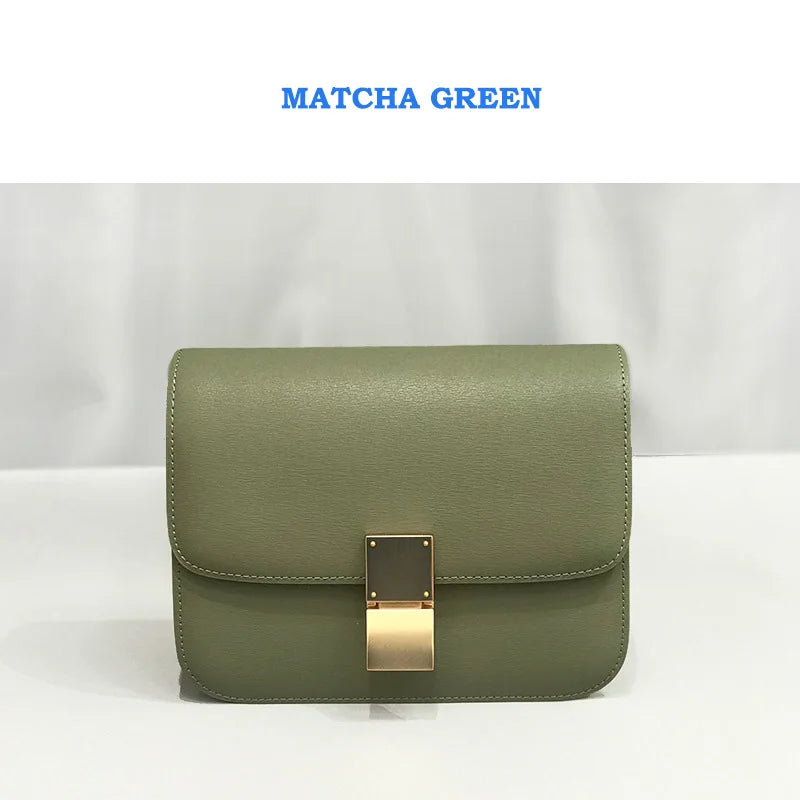 Women Shoulder Bag Female Split Leather Ins Vintage Messenger Lady Small Square Palm Texture Printing Box Flap Underarm Bag 2022