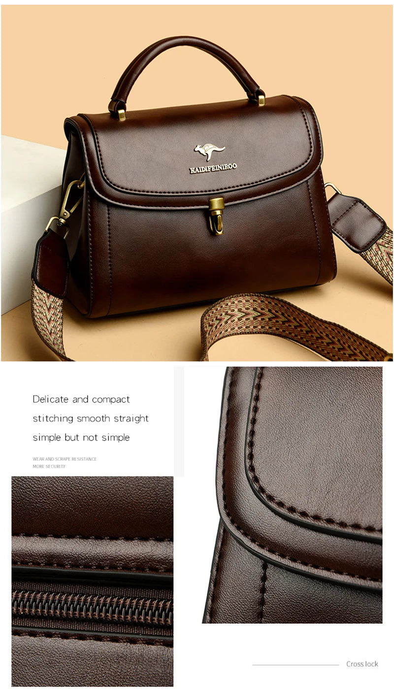 High Quality Leather Shoulder Crossbody Bags for Women 2024 Ladies Luxury Designer Fashion Handbags Female Messenger Sac A Main