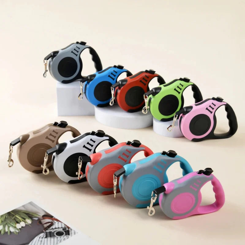 Retractable Dog Leash - 5m Automatic Strong Nylon Lead For Small/Medium Dogs & Cats, Durable Pet Traction Rope Supplies