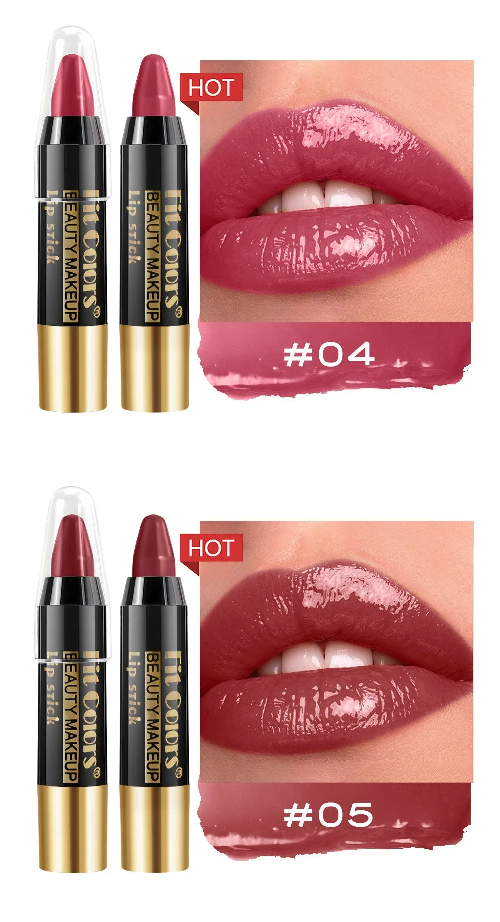 Moisturizing Crayon Lip Gloss Stick Velvet Long Lasting Non Stick Cup Lip Balm Waterproof Jelly Tint Lipstick Liner Pen Makeup