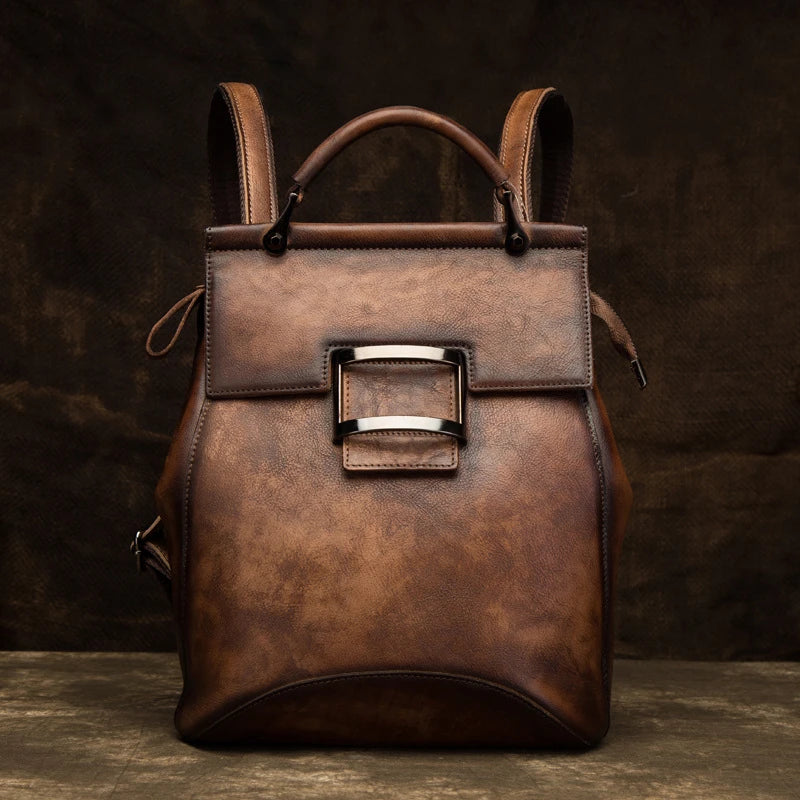 MOTAORA Women's Bag High Quality Vintage Backpack For Women Luxury Genuine Leather Backpacks Large Capacity Handmade Bags Female