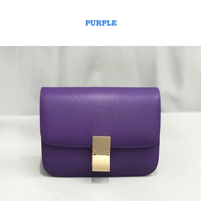 Women Shoulder Bag Female Split Leather Ins Vintage Messenger Lady Small Square Palm Texture Printing Box Flap Underarm Bag 2022