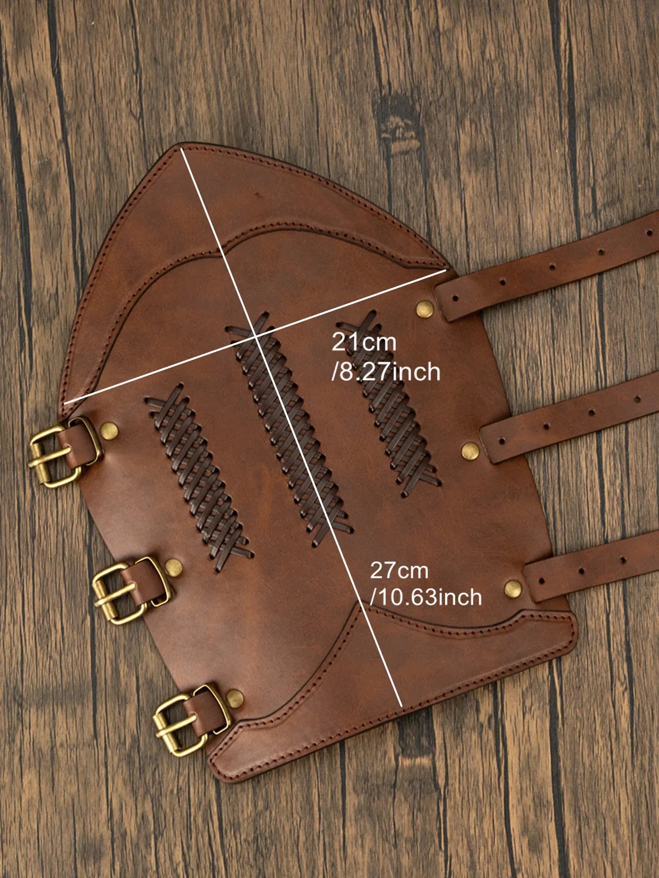 Medieval PU Leather Buckle Arm Bracers, Knight LARP Retro Renaissance Arm Guards, One Size One Pair