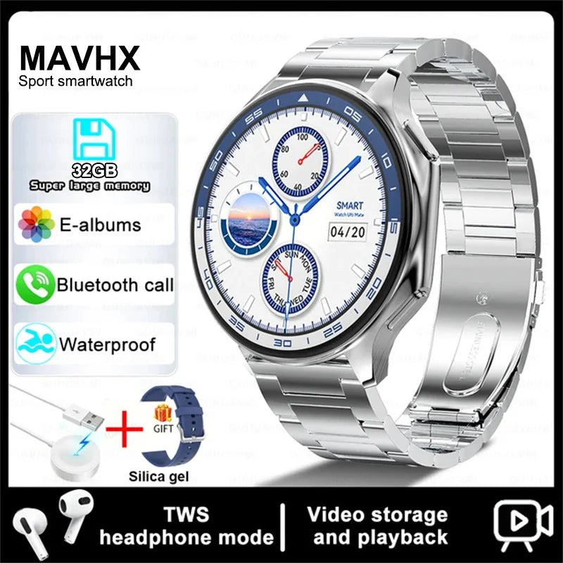 For Huawei Xiaomi New 32G RAM Memory Smart Watch Men 1.43 inch Local Heart Rate Bluetooth Call AMOLED 466*466 HD SmartWatch Man