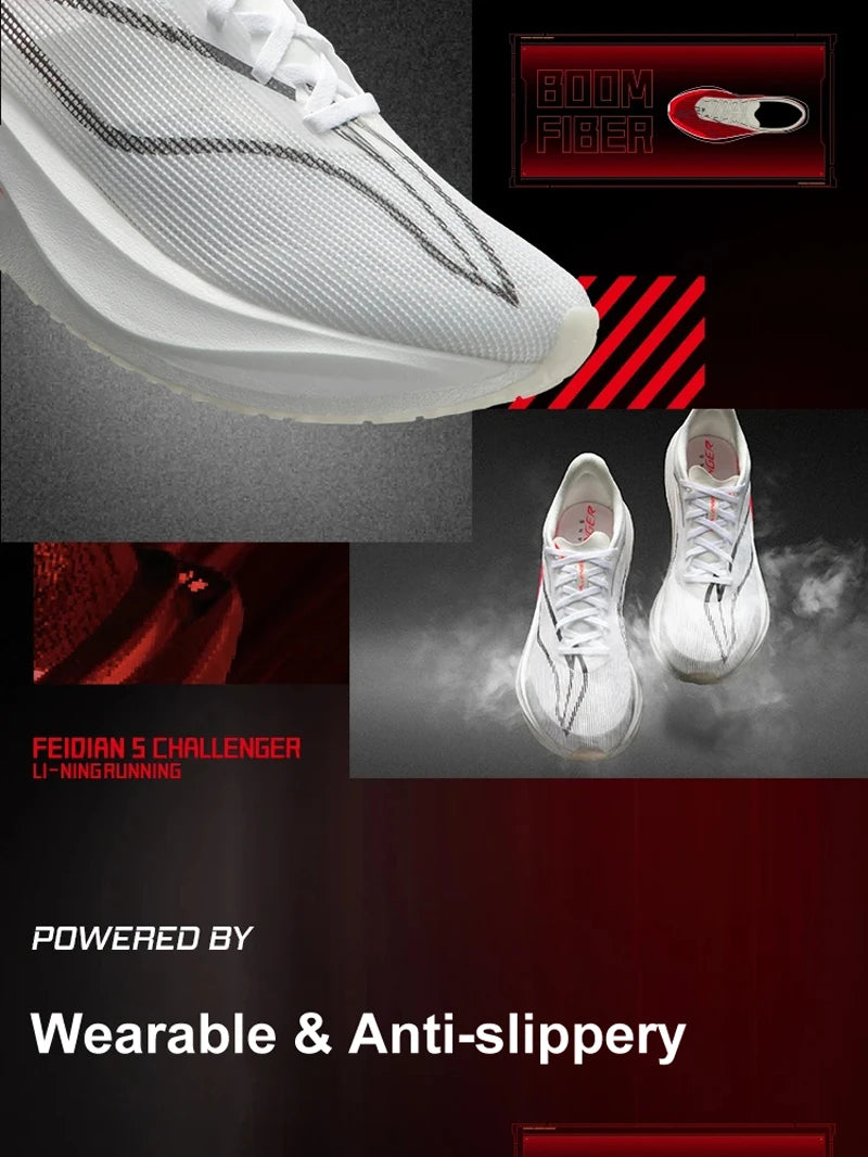 FEIDIAN 5 CHALLENGER Racing Running Shoes – Carbon-Fiber Plate, BOOM Cushion, Professional Women’s Sneakers