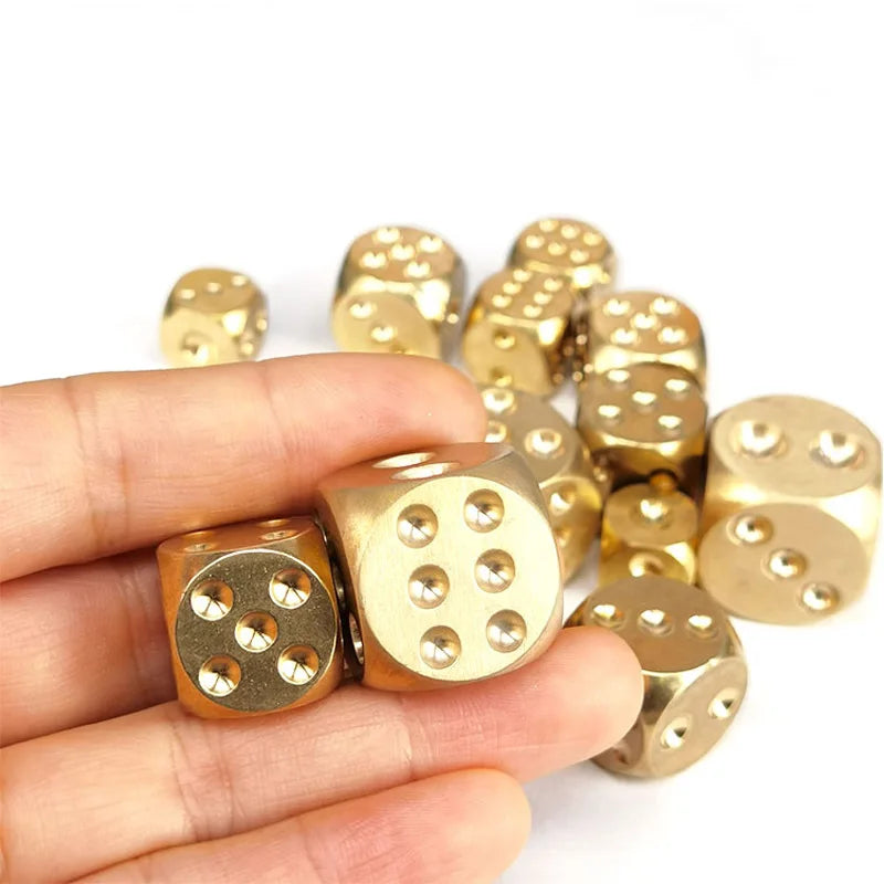 2PCS Pure Copper Dice Funny Party Bar KTV Chess And Card Games Stress Relief Toys For Anxiety Juegos De Mesa Divertidos