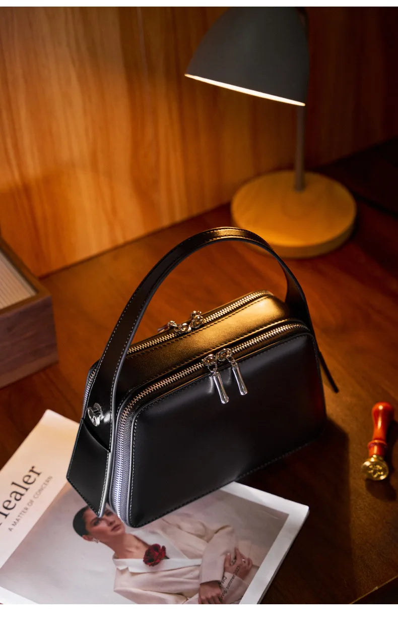 YANATARI underarm cowhide Genuine leather handbags women vintage shoulder bag female crossbody bags luxury high quality 2025