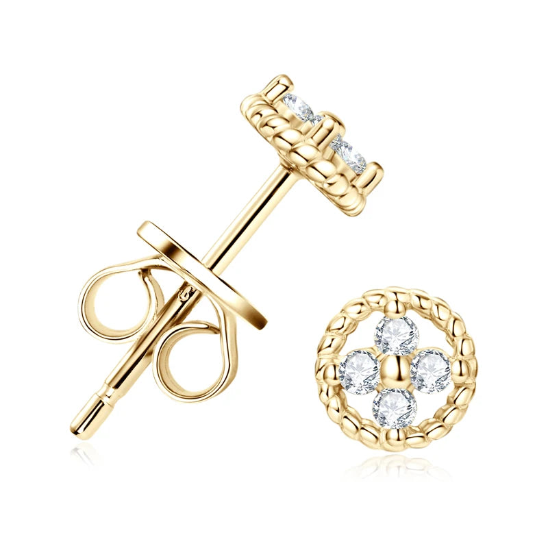 Lnngy GRA Certified Moissanite Stud Earring For Women Original 925 Sterling Silver Irregular Piercing Earring 2025 Hot Jewelry