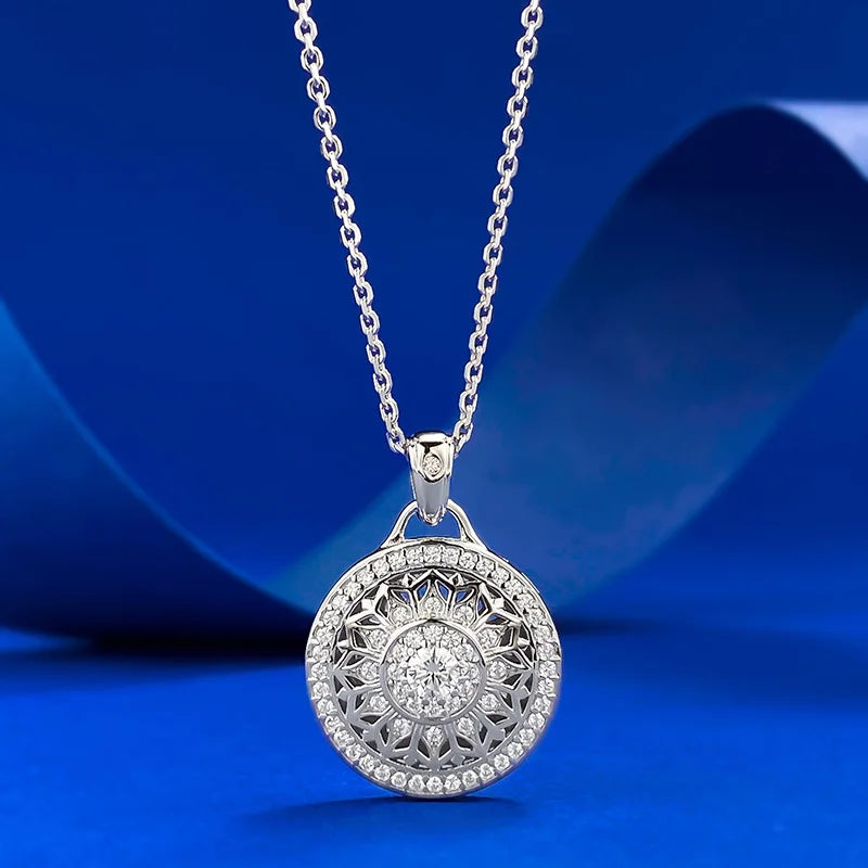 Queen Heart Lab Moissanite Diamond Pendant 100% Real 925 Sterling Silver Wedding Chocker Necklace for Women Engagement Jewelry
