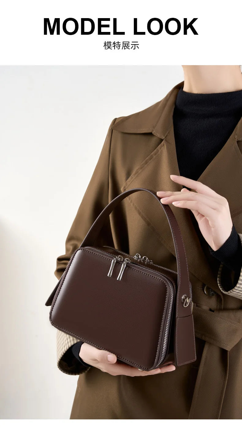 YANATARI underarm cowhide Genuine leather handbags women vintage shoulder bag female crossbody bags luxury high quality 2025