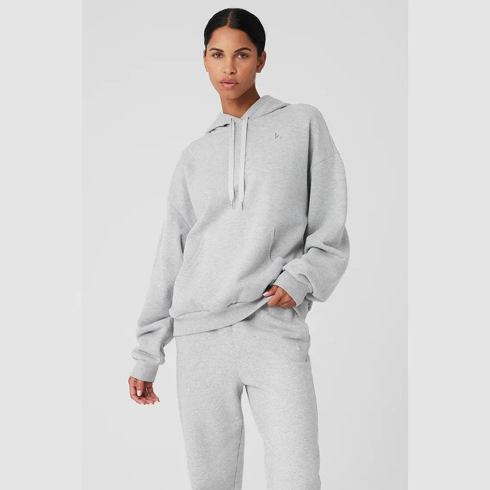 LO Yoga Hoodie Accolade Hoodie Cotton Loose Drawstring Versatile Pure Sports Pullover Hoodie Outdoor Top Yoga Shirts Hooded