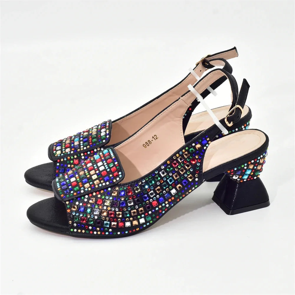 New Arrival Italian Women Pumps Decorated with Rhinestone Shoes for Women 2024 Designer Luxury Wedding Shoes Bride