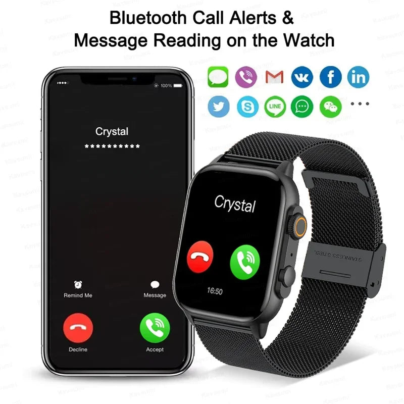 Smartwatch Men Women NFC AMOLED Screen Always Show Time Clock Bluetooth Call IP68 Waterproof Smart Watch Sport Fitness Bracelet