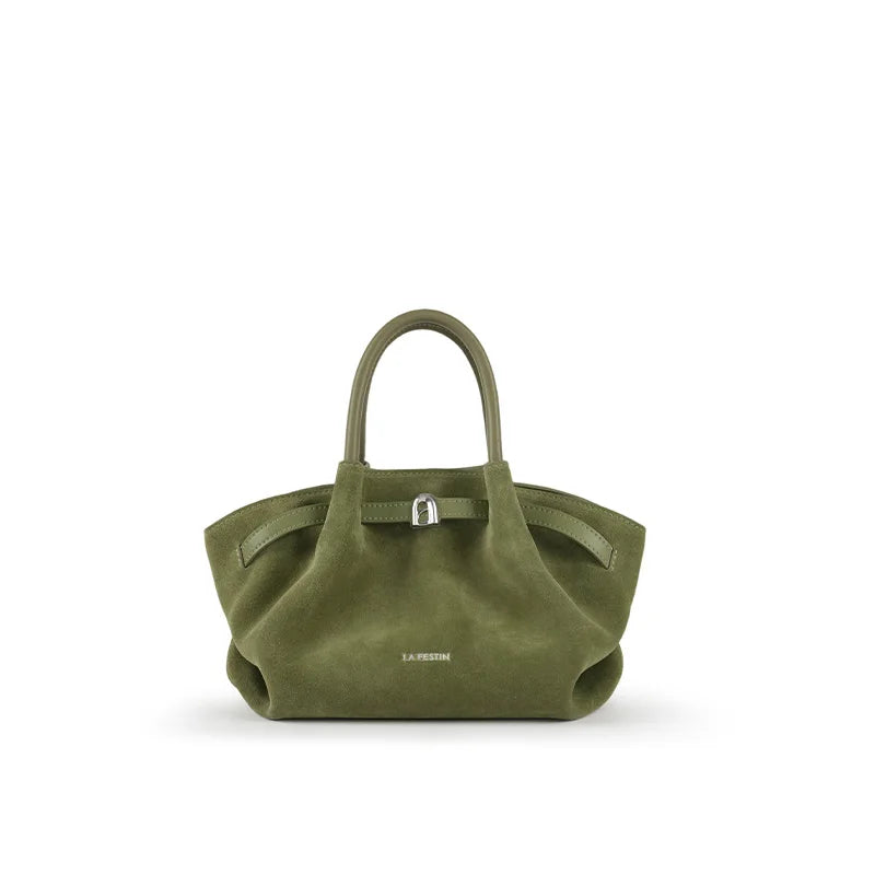 LA FESTIN Leather Bag New Suede Handbag Women's bags Luxury brand Bag Fashion Shoulder Bag Crossbody Bag Bucket Bag small size