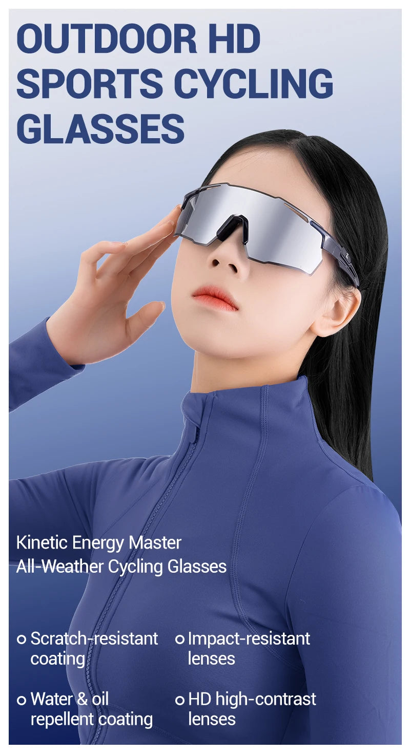 Kapvoe New Ultra HD Bicycle Sports Glasses Men Women Outdoor Road Riding Sunglasses Mountain UV400 Cycling Driving Goggles