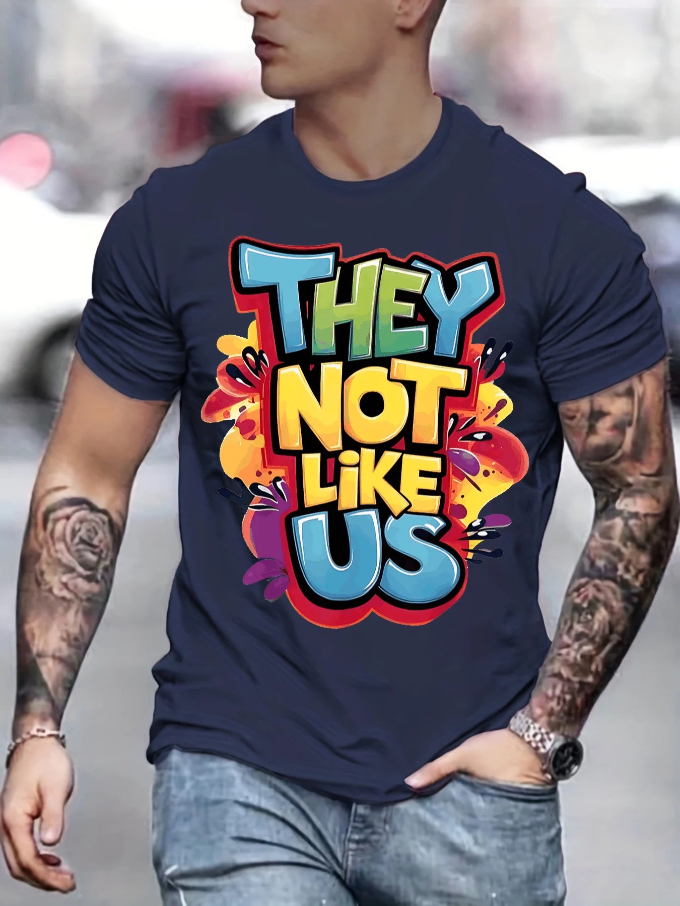 Men's summer 100% pure cotton fashionable casual loose sports. They don't like our printed round neck short sleeved T-shirt top