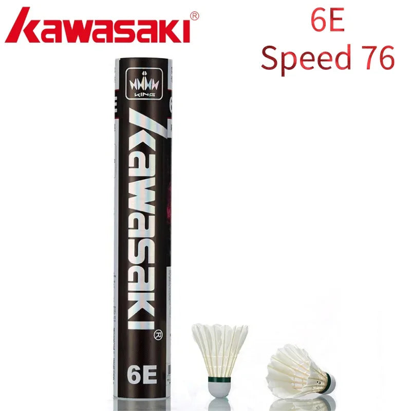 Kawasaki Badminton Shuttlecock for Clubs & Training Racquet Sport 6E/8E/10E Badminton Feather Shuttlecock Durable Badminton Ball