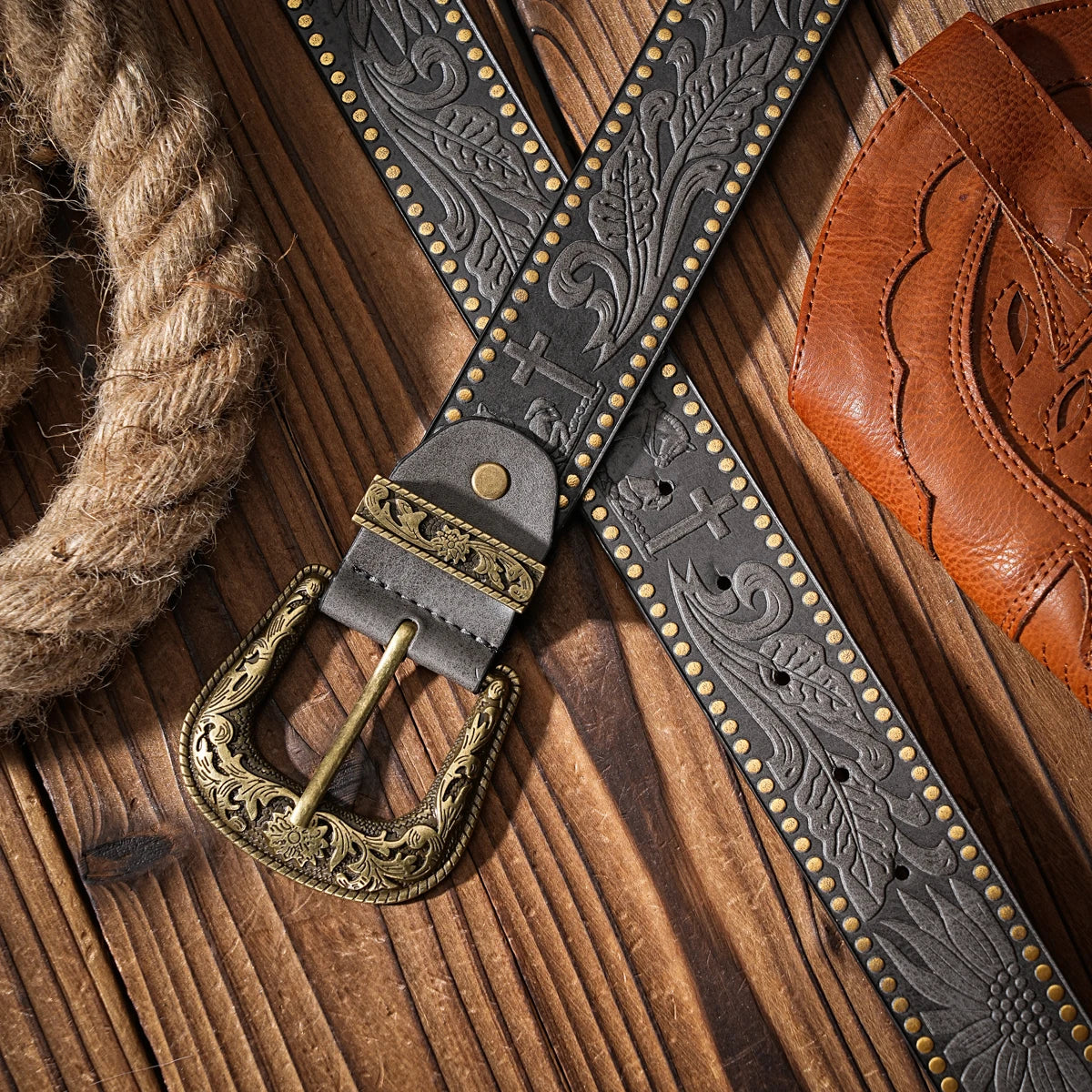 Casual, individual and retro belts, Western-style clothing accessories, metal buckles, PU belts, suitable for both men and women