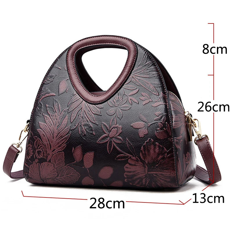 MOTAORA 2025 New Women Shoulder Bag High Quality Leather Top-handle Bags Female Vintage National Style Crossbody Bag For Women