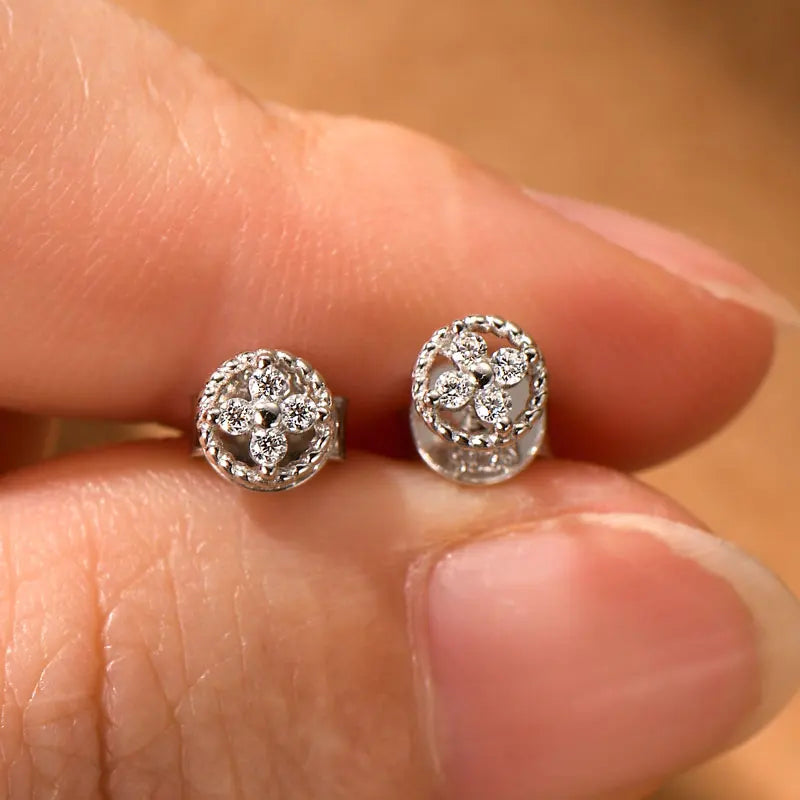 Lnngy GRA Certified Moissanite Stud Earring For Women Original 925 Sterling Silver Irregular Piercing Earring 2025 Hot Jewelry