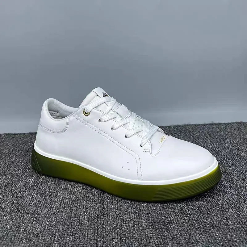 Fashion Genuine Leather Men Sneakers Breathable Comfort Classic Casual Shoes Mens Outdoor Walking Shoes Couple Footwear