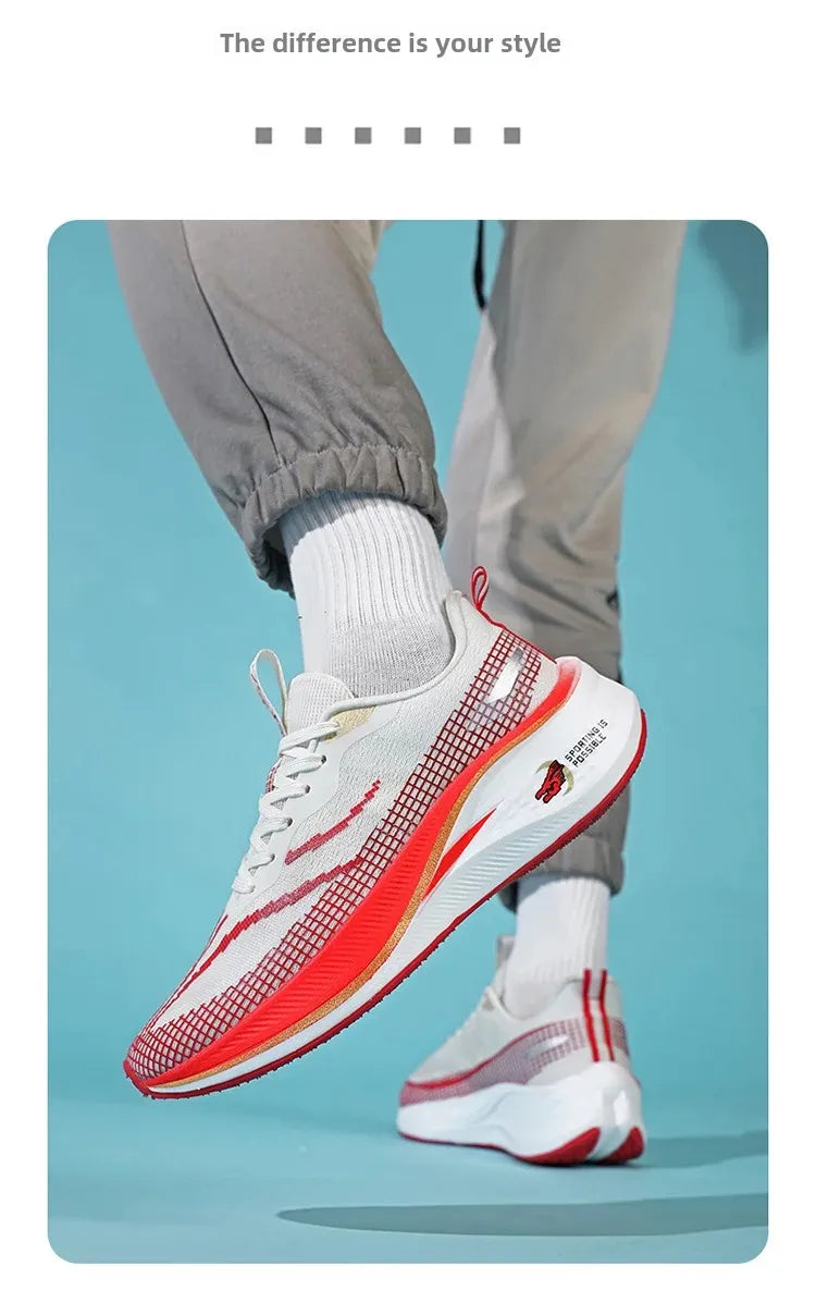 New Red Rabbit 7 Couple Carbon Board Mesh Breathable Sports Shoes Elderly Trendy Shoes Men's Casual Running Shoes Summer EVA Upp