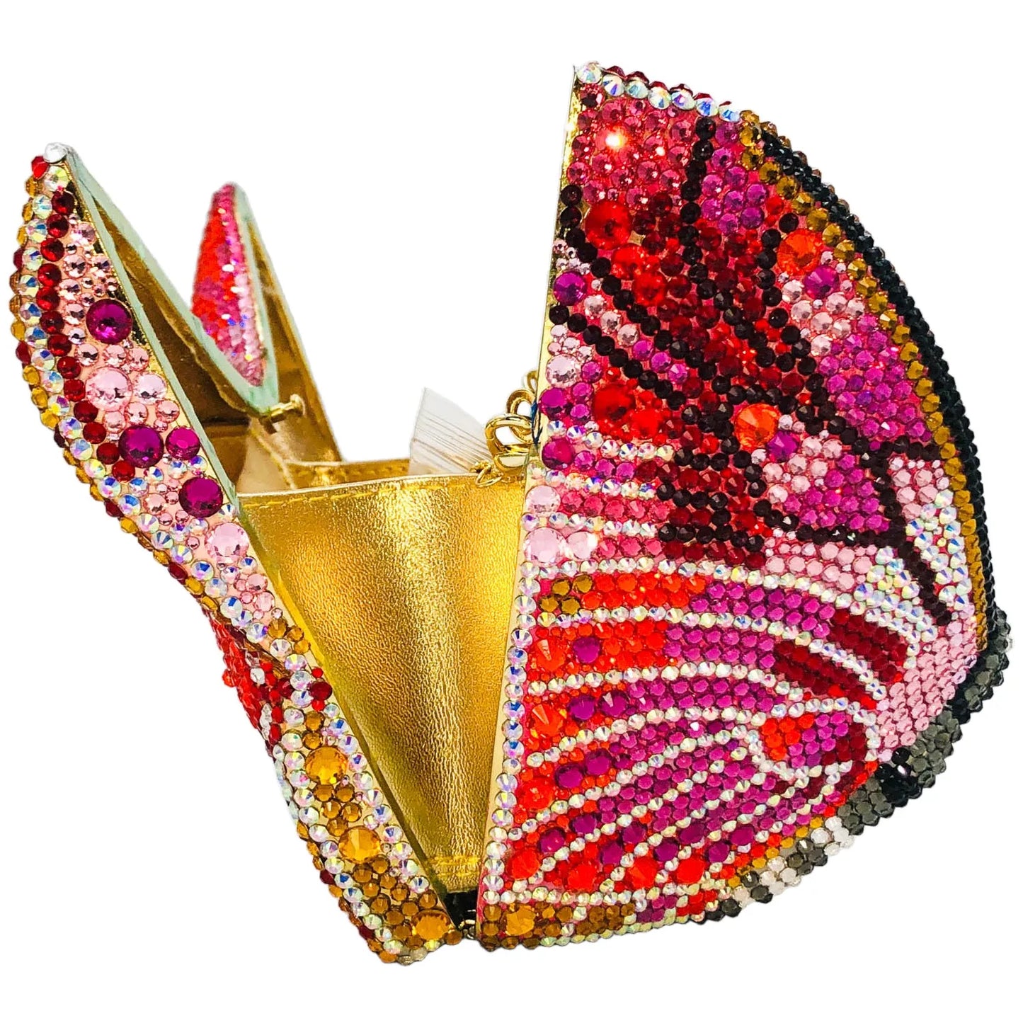Boutique De FGG Novelty Butterfly Rhinestone Clutch Purse Handmade Women Crystal Clutch Evening Bags Party Prom Minaudiere Bag