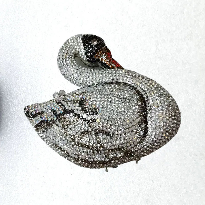 XIYUAN Swan Shaped Diamond Evening Clutch Bags New Rhinestone Day Clutches Metallic Gem Clutch Purses And Handbags Wedding Purse