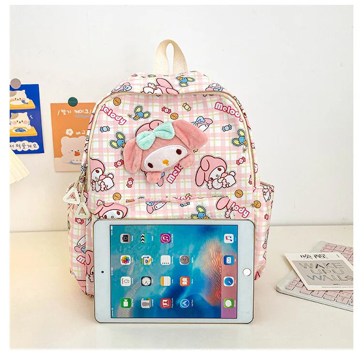 Sanrio Hello Kitty Kuromi Cinnamoroll New Fashion Children's School Bag Cute Large Capacity Kids Backpack College Bag