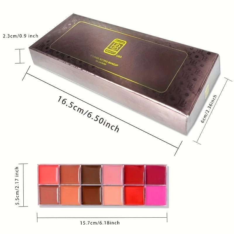 12 Color Lip Gloss Palette Makeup Moisturizing Lipstick Palette, Makeup And Cosmetic For Women Valentine's Day Gifts