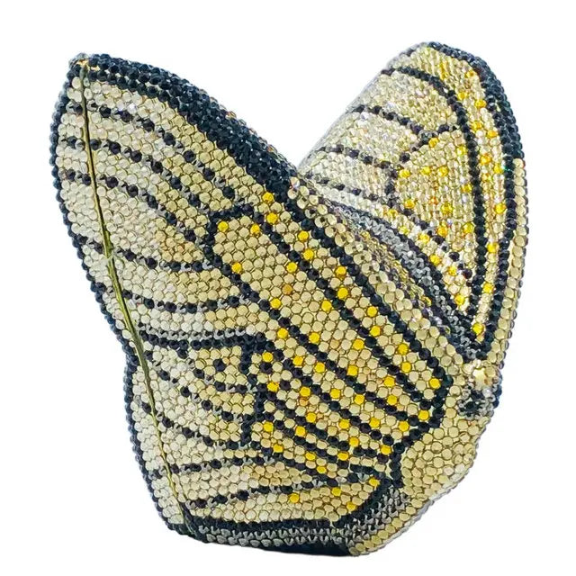 Boutique De FGG Novelty Butterfly Rhinestone Clutch Purse Handmade Women Crystal Clutch Evening Bags Party Prom Minaudiere Bag