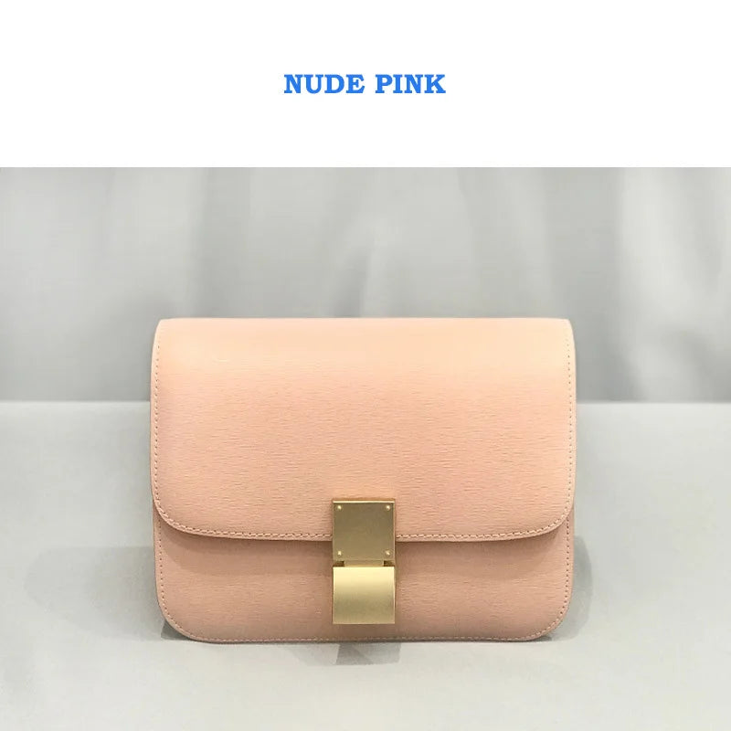 Women Shoulder Bag Female Split Leather Ins Vintage Messenger Lady Small Square Palm Texture Printing Box Flap Underarm Bag 2022