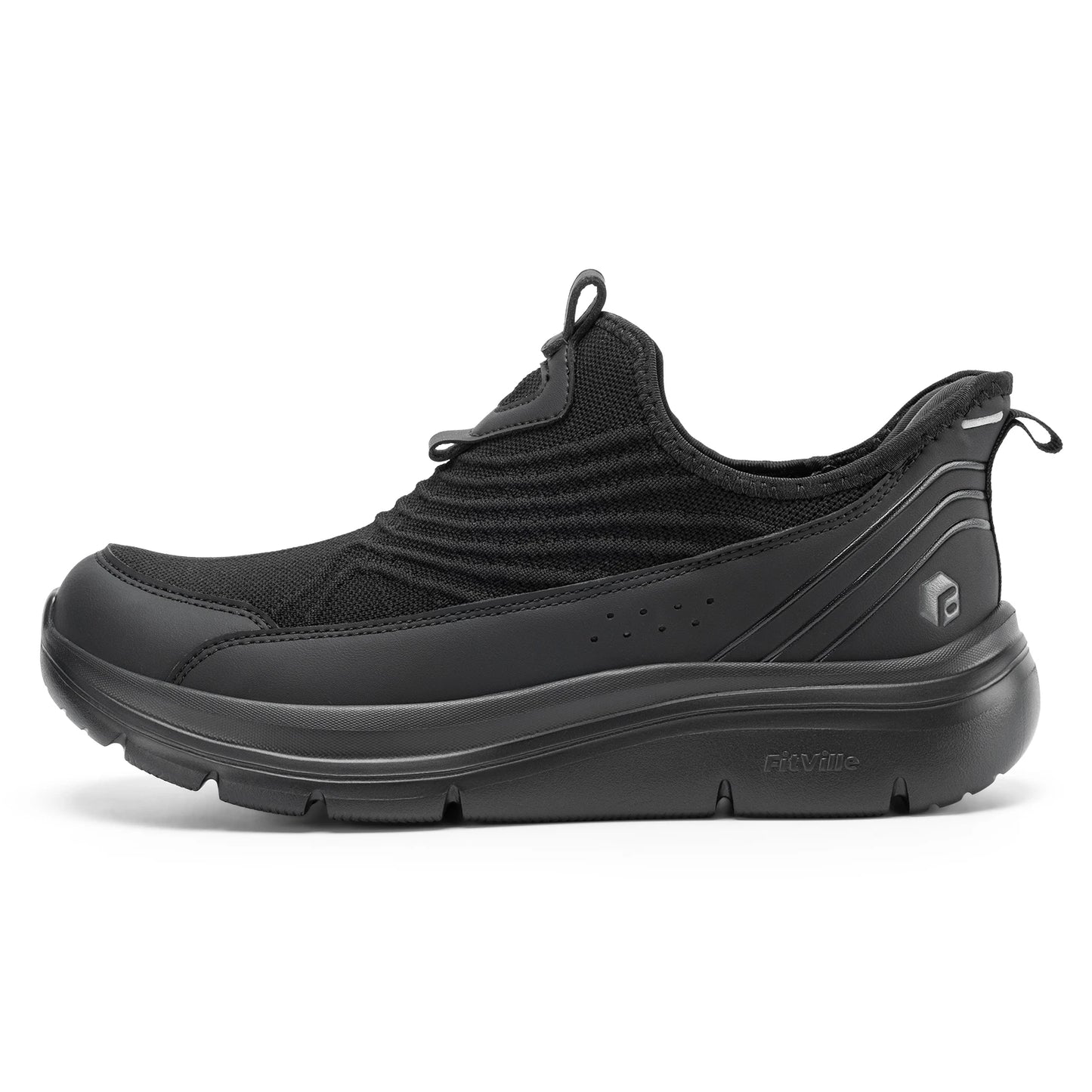 Fitville Wide Men's Slip-On Walking Shoes Lightweight Breathable Outdoor Casual Sports Running Shoes Sneakers For Swollen Feet