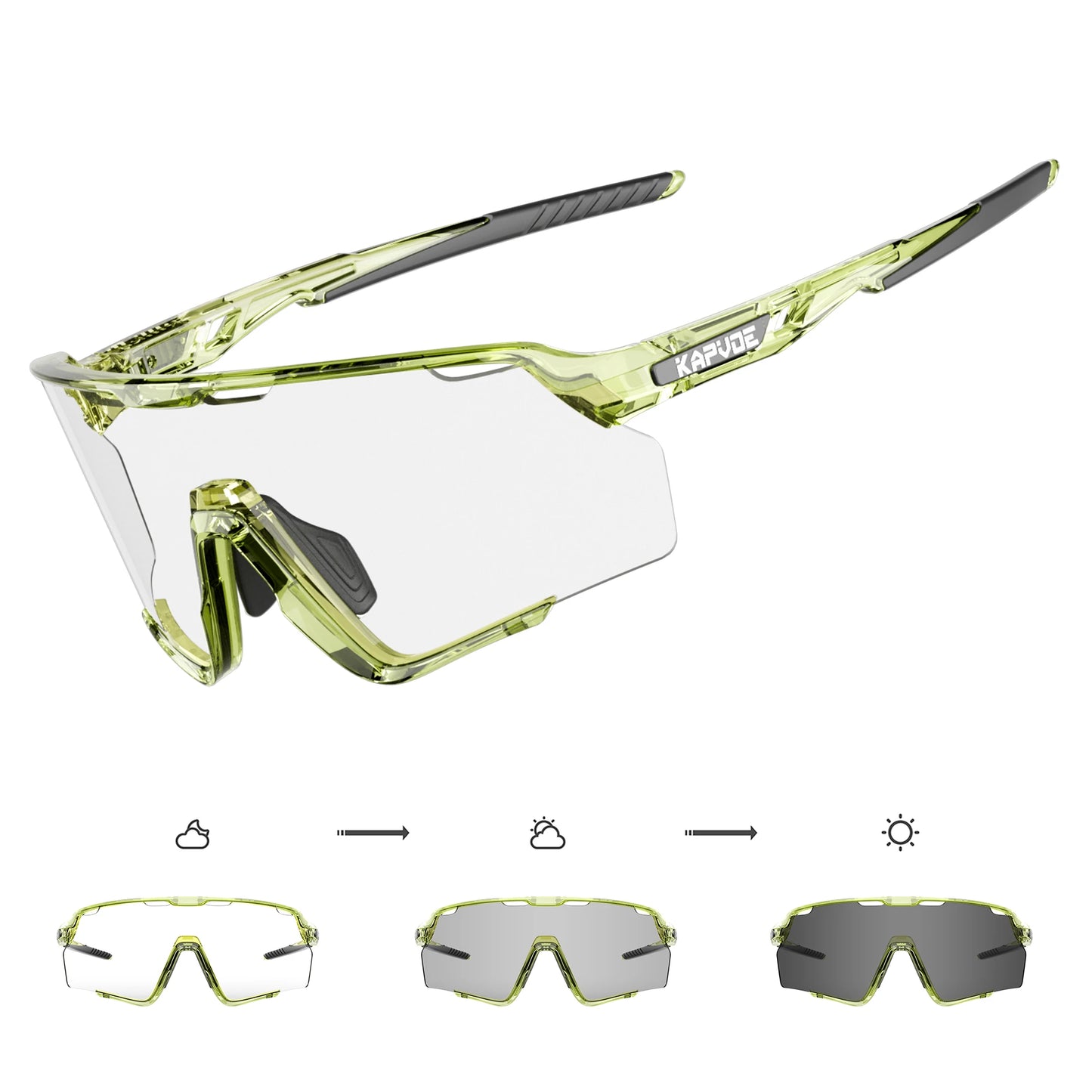 Kapvoe Photochromic Sunglasses Outdoor Bicycle Cycling Glasses MTB Driving Bike Eyewear Women Man Sports Hiking UV400 Goggles
