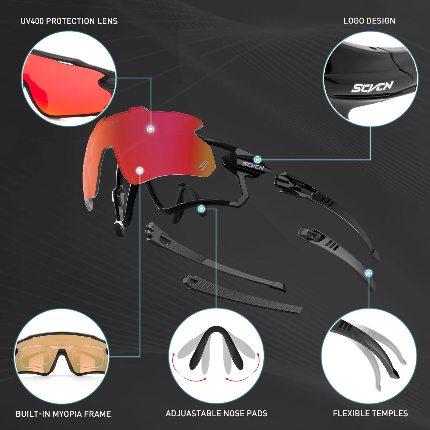 SCVCN MTB Road Bicycle Riding Glasses Men Outdoor Sports Bike Cycling Sunglasses Woman Running Hiking Eyewear UV400 Goggles hot