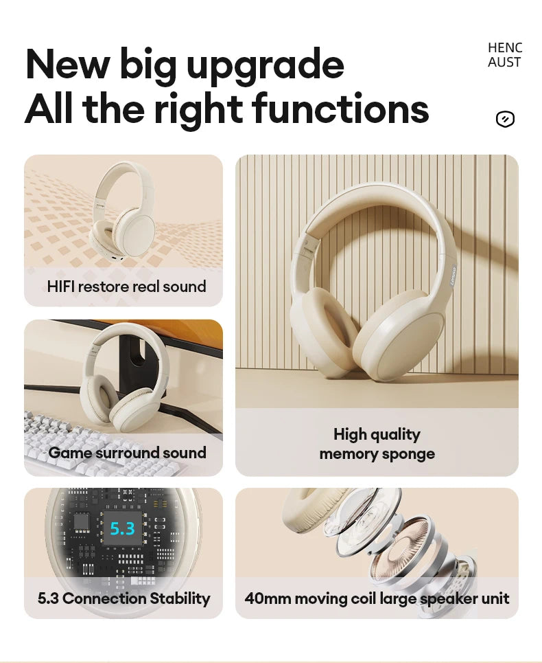 Lenovo TH30 Wireless Bluetooth 5.3 Headphone Sport With Mic Music Headset Foldable Low Latency Gaming Earphone For Xiaomi
