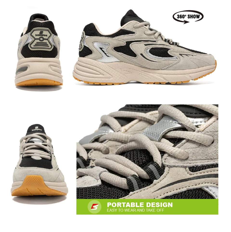 Baaslpoa New Men's Running Shoes Casual Mesh Fabric Breathable Non-Slip Walking Shoes Male Outdoor Basketball Sports Shoes
