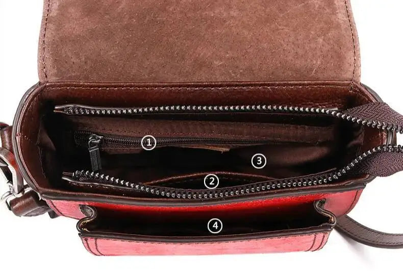 MOTAORA Women Shoulder Bag Luxury Retro Saddle Bags For Ladies Genuine Leather Messenger Bags Female Handmade Embossed Women Bag