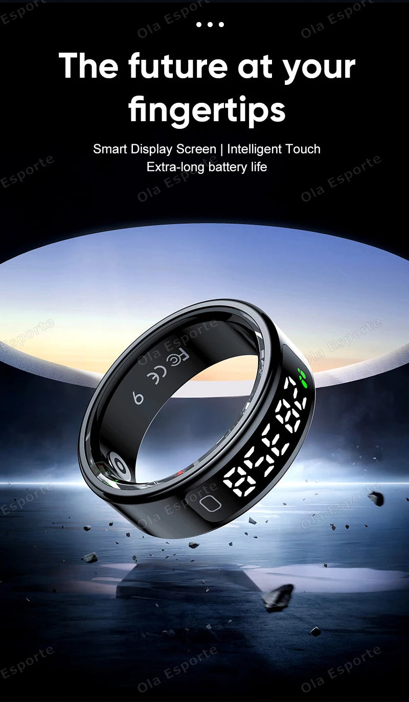 New R11 For xiaomi Smart Ring Men Women LED Display Screen Heart Rate Blood Oxygen Monitor Waterproof Multi Sports Modes rings