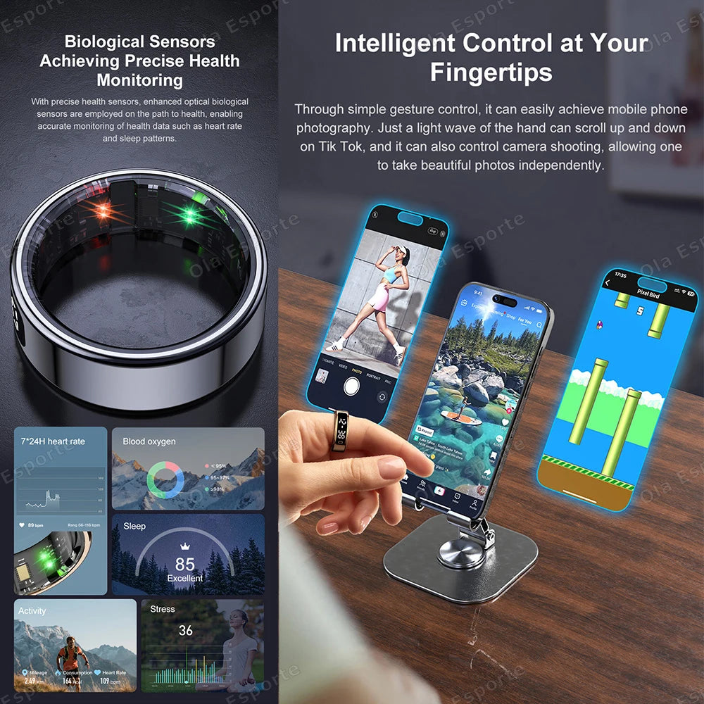 New R11 For xiaomi Smart Ring Men Women LED Display Screen Heart Rate Blood Oxygen Monitor Waterproof Multi Sports Modes rings