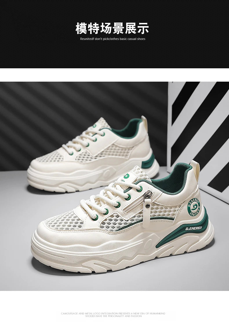 Men's breathable mesh casual sports shoes summer new walking shoes fashion trendy shoes soft-sole student sneakers running shoes